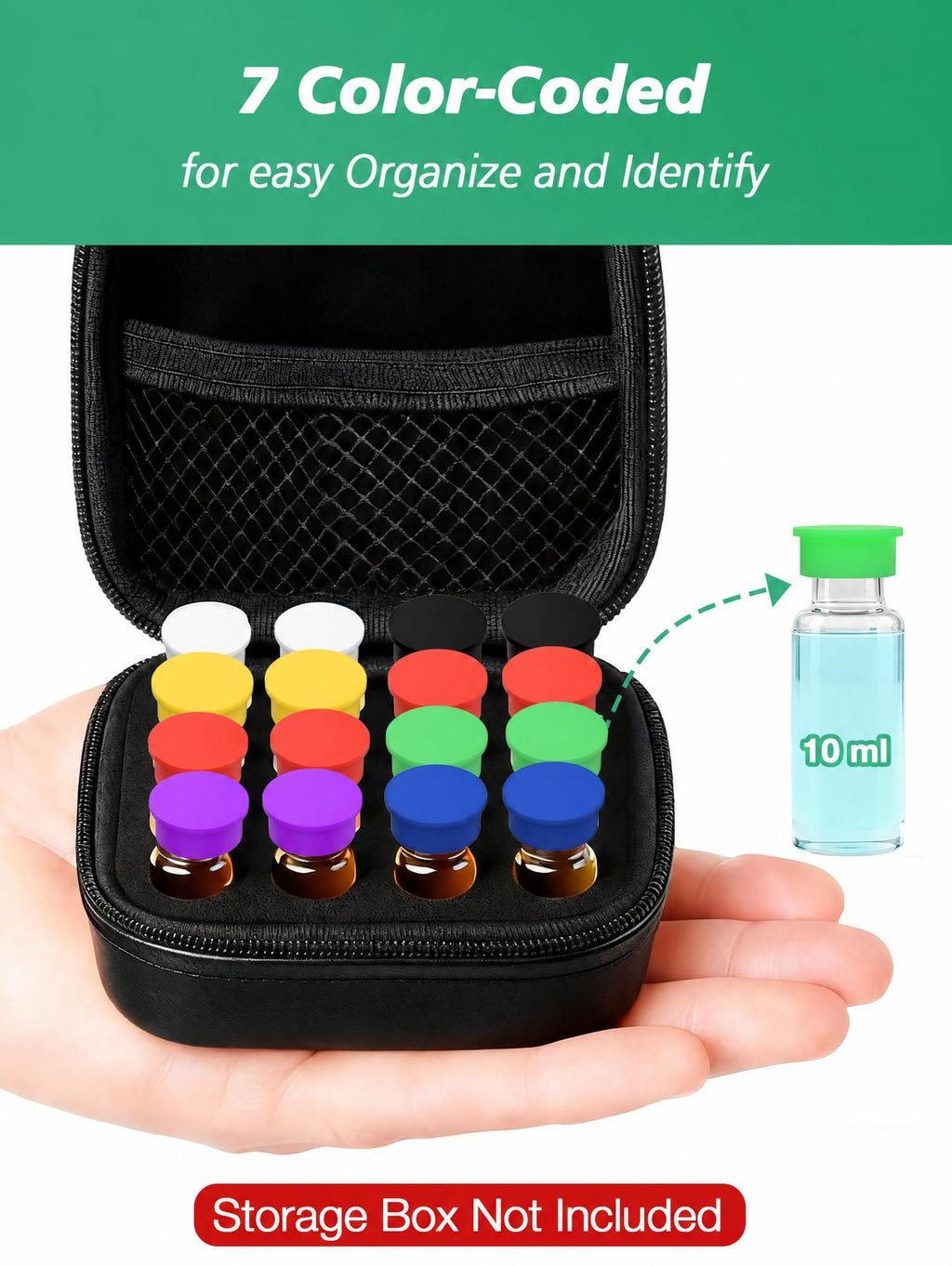 10ml & 30ml Vial Caps, Silicone Peptide Vial Covers, 35 Pack, 7 Colors