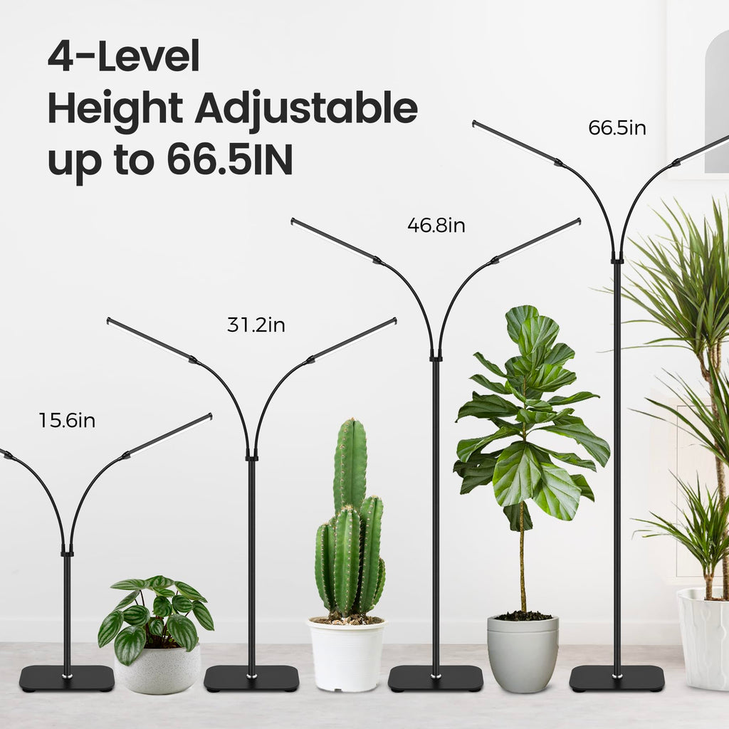 MistyJungle Plant Grow Light for Indoor,Full Spectrum Dual Heads Grow Light