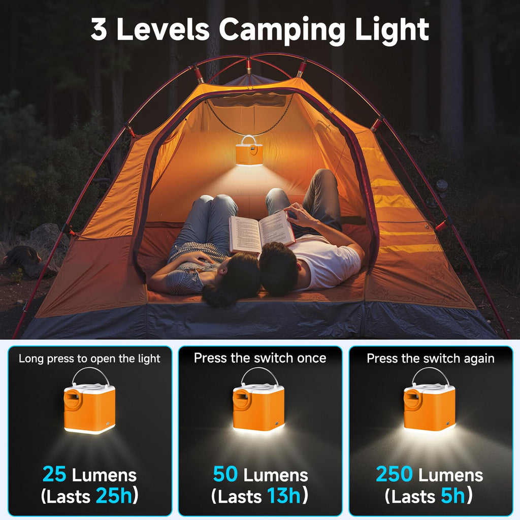 Portable Air Pump for Inflatables, 4.5kPa Mini Air Mattress Pump with Camping Light, 2400mAh Battery Rechargeable Air Pump for Pool Floats, Sleeping Pads, Swimming Ring, Vacuum Storage Bags, Orange