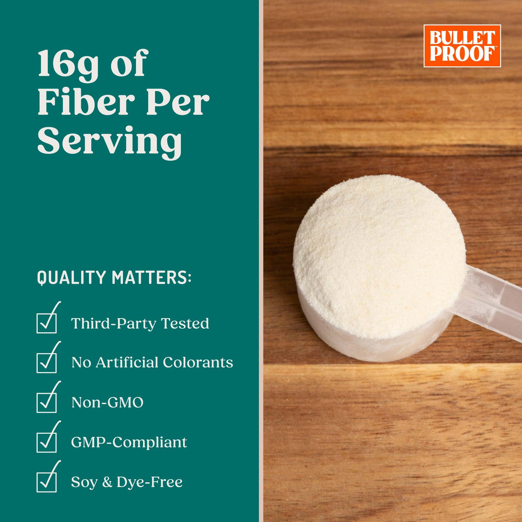Bulletproof Innerfuel Prebiotic Fiber Powder, Unflavored, 16g Fiber, Plant-Sourced, Non-GMO & Third-Party Tested, Supports Gut & Digestive Health, 0g Sugar, 13.4 oz