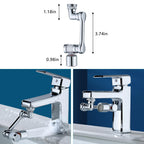 1080°Swivel Faucet Extender with Filter, Sink Water Faucet Aerator Extension in Brass, Swivel Robotic Arm Bathroom Faucet Extender, Rotating Extension with 2 Mode Splash