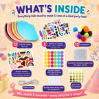 Glittery Garden Party Hats for Kids Art & Craft. Fun Birthday Activity Kit with Stickers. Animal Theme Party Favor, Game Supplies. Christmas, Thanksgiving, Easter Decoration