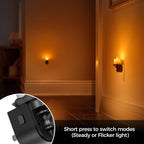 Briignite Candle Night Light, Amber Night Lights Plug into Wall 2 Pack, LED Flicker Candle Night Light with Light Sensor, 0-100LM Dimmable Nightlight for Kids Hallway Bathroom