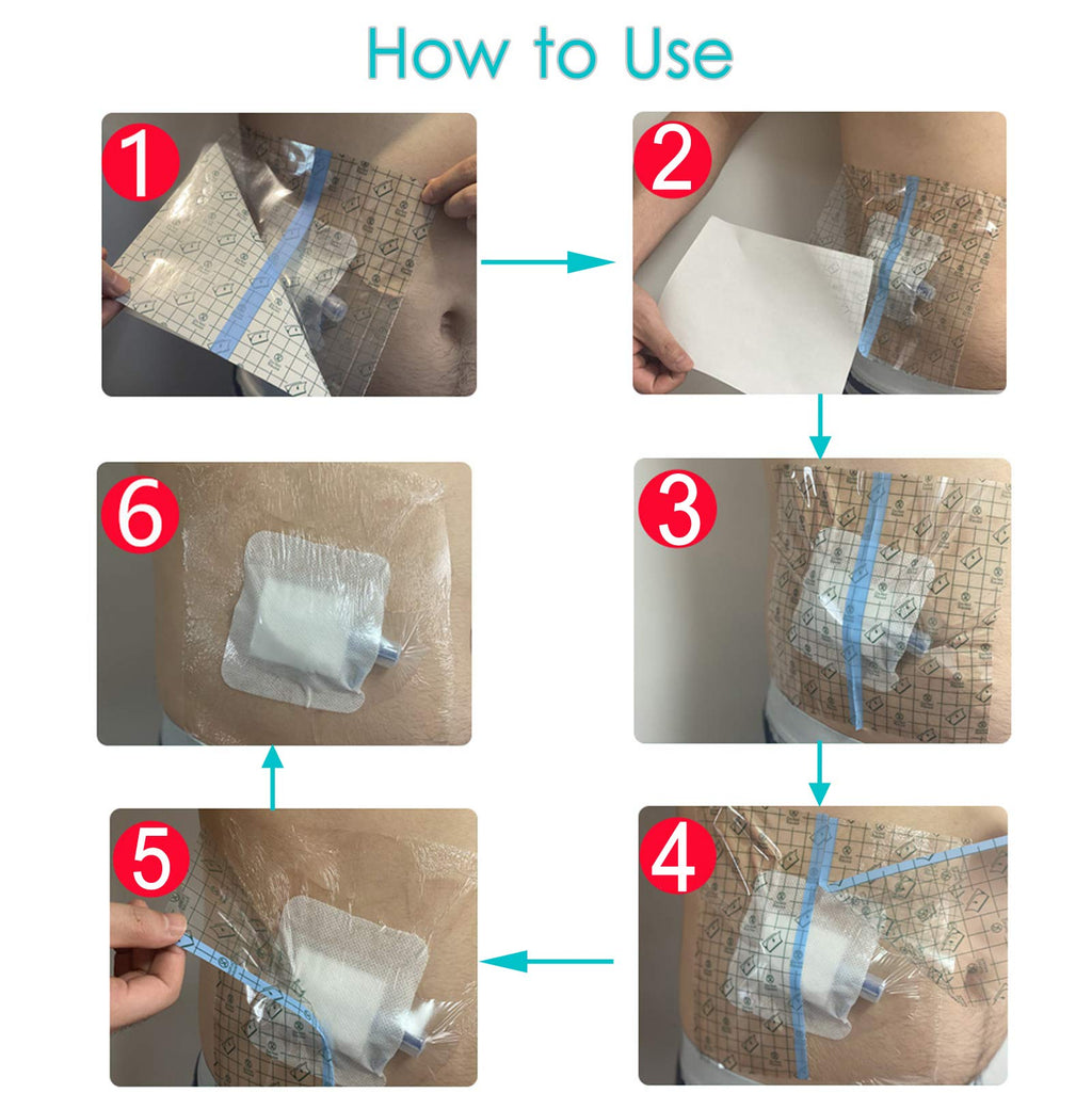 Shower Protector Dialysis Catheter Shower Cover Pd Catheter Shower Shields Dialysis Port Waterproof Picc Line Patch Wound Bandage for Showering 10"x12" 25 Pack