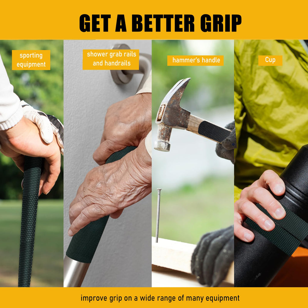 Rubber Grip Tape, 4 In x 10 Ft Non-Abrasive Grip tape for handles, Strong Adhesive Waterproof Heat Resistant Cushion grip, Comfortable in hands, perfect for handles, handlebars, or any slippery stuff