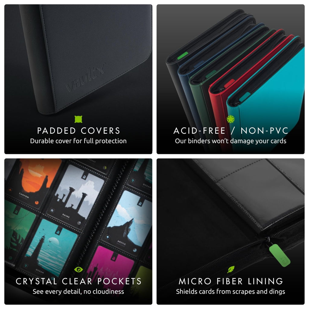 Vault X 12 Pocket Zip Trading Card Binder 480 Cards Exo-Tec (Black)