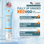 VGO Mineral Sunscreen for Face, Reef Safe Sunscreen, Oil-Free Face Moisturizer with SPF 50, Broad-Spectrum UVA/UVB Protection, Lightweight, Non-Comedogenic, Travel Size (1 pack)