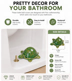 WANSHUNLMI Green Sea Turtle Toilet Floor Bolt Caps, Ceramic Sea Turtle Toilet Bolt Covers, Cute Bathroom Decor, Easy Installation and Universal Fit, Don't Cut Those Bolts! (Green Sea Turtle)