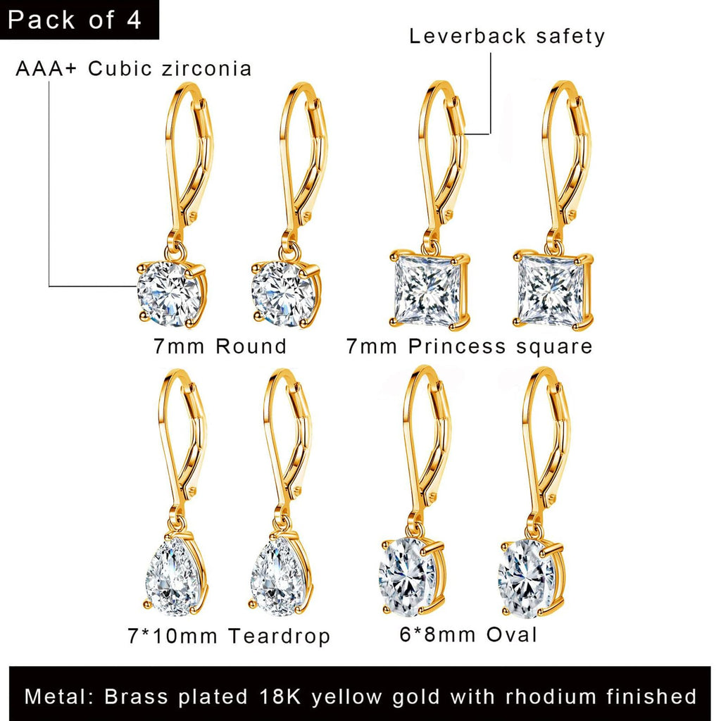 MDFUN Dangle Drop Earrings for Women Teardrop/Round/Oval/Square