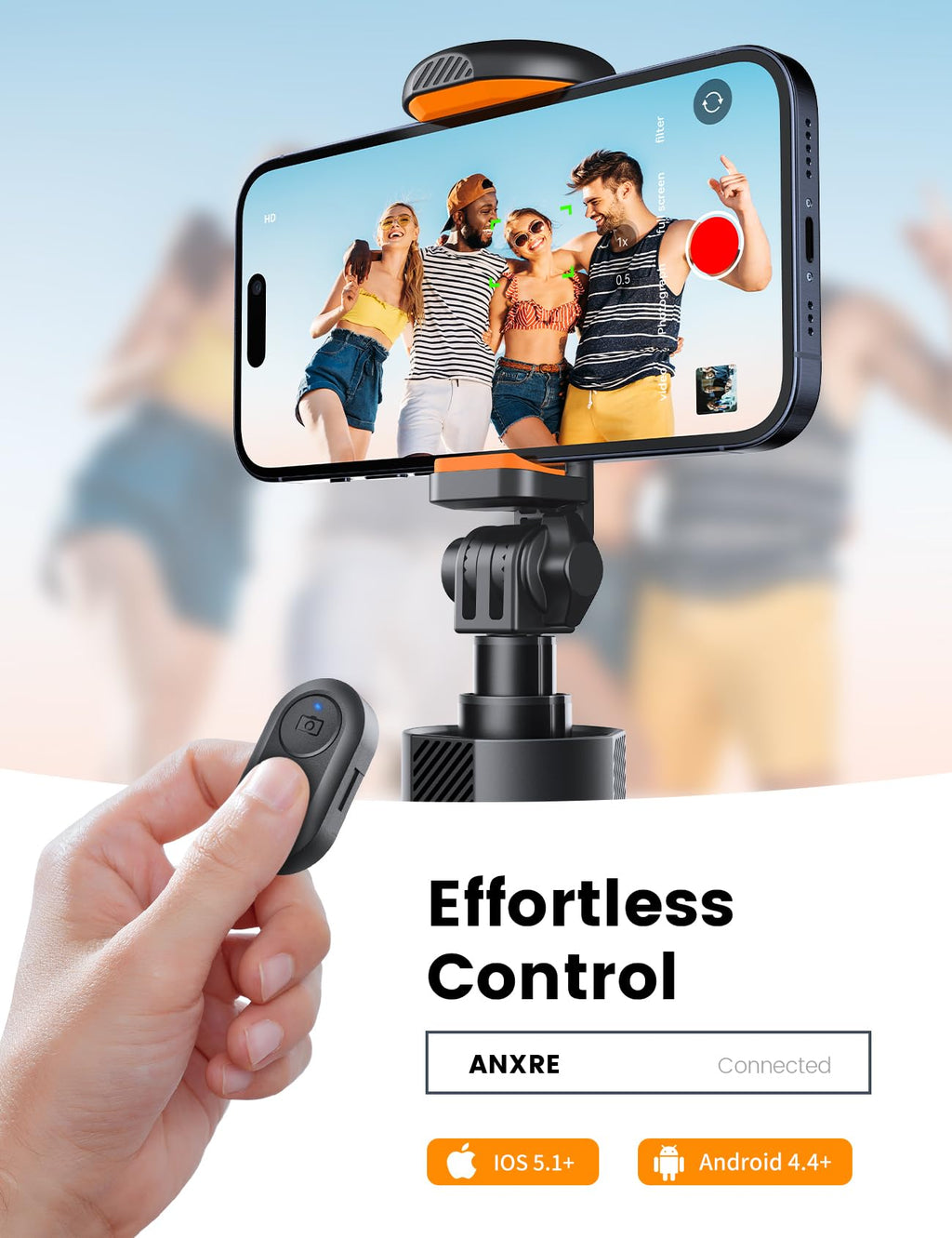 ANXRE 71" Phone Tripod with 1/4" Camera Mount, NT79 Extendable Selfie Stick