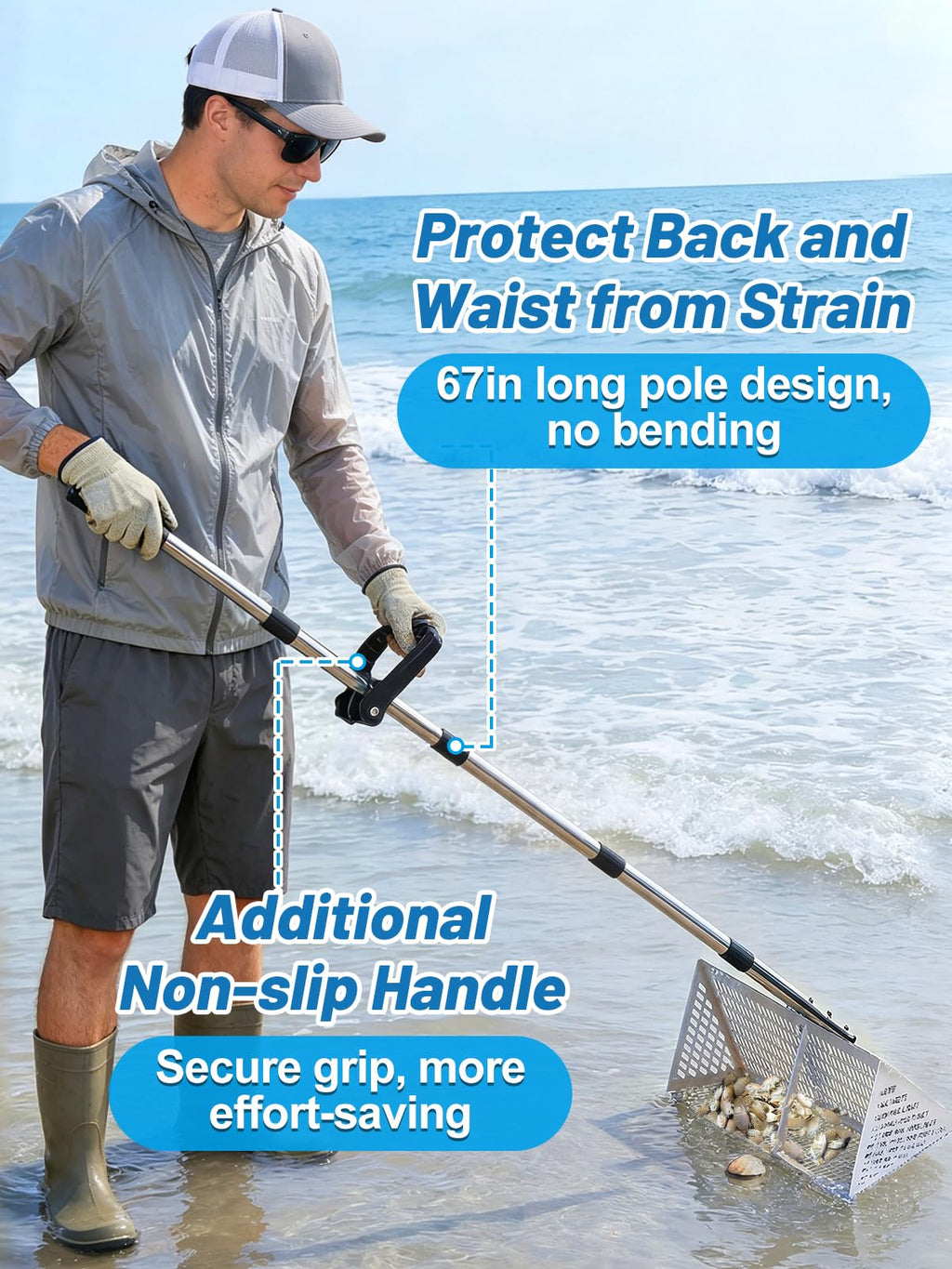 Biggun 69in Effortless Sand Flea Rake