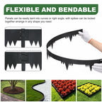 Metal Landscape Edging Border 6 Packs 42'' L x 4.5'' H, Galvanized Steel Garden Edging Border with 6 Stakes, Hammer-in Lawn Edging for Landscaping, Flower Bed, Yard, Pathway, Tree Ring (21ft Total)