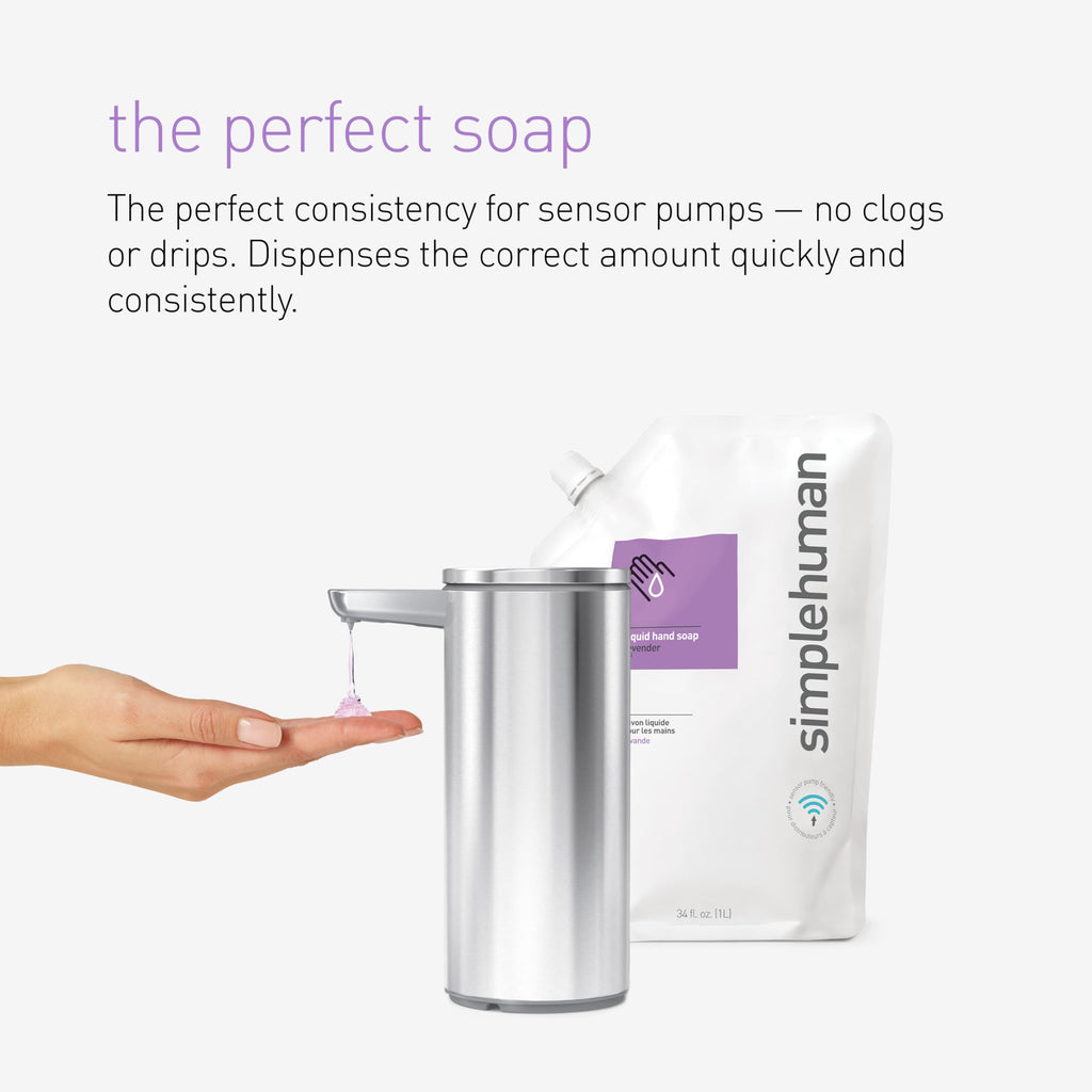 simplehuman Fragrance Free Moisturizing Liquid Hand Soap Refill Pouch, 34 Fl. Oz. (Pack of 3)