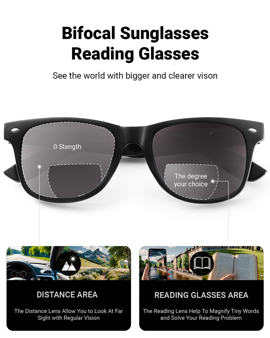 LADEESSE 3 Pack Bifocal Reading Sunglasses for Women, UV400 Sun Readers Glasses Spring Hinge Outdoor Sunglasses +2.50