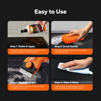 CleanCrown 3-in-1 Cooktop Cleaner Kit (19 Oz Cooktop Cleaner + Scrubbing Pad + Scraper), Stovetop Cleaner for Electric Top Stoves, Ceramic Cooktops & Fireplace Glass, Remove Burned on Food, Grease