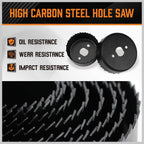 HORUSDY Hole Saw Set 24PCS Hole Saw Kit,Hole Saw Drill Bit Kit, 3/4"-6" (19-152mm) 17PCS Saw Blades, 2 Mandrels, 3 Drill Bit, Installation Plate, Hex Key, For Drywall, Soft Wood, Plywood, Plastic, PVC