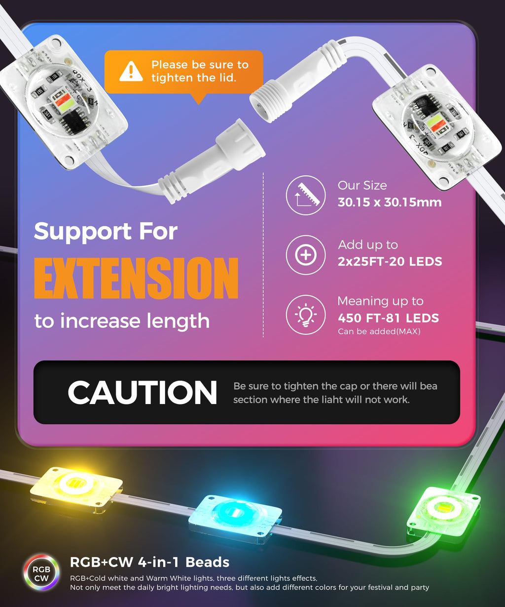 Permanent Outdoor Lights, 200ft Christmas RGB+IC Lights with 100 Modes