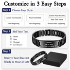 JUBOPE Custom Engraved Bracelets for Men,Adjustable Waterproof