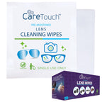 Care Touch Lens Wipes for Eyeglasses- 400 Count Individually Wrapped Pre- Moistened Wipes, 5 x 6 Inch- Camera Lens, Sunglasses and Glasses Cleaner,- Gentle and Portable for Cleaning of Optical Devices