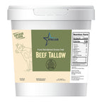 Stellar Beef Tallow 100% Grass-Fed & Finished - Good for Cooking, Baking and Frying - Food Grade (5 lb)