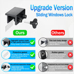 ZRFCXE Window Locks,8 Pack Sliding Window Locks with Key for Vertical & Horizontal Sliding Windows Doors,Easv to Install,Adjustable Security Window Lock for Patio Bedroom Home and Office (Black)