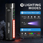 Feki Yigo Flat EDC Flashlight Rechargeable 1800 Lumens - Pocket Flashlight with 365nm UV Light, RGB Modes, Magnetic Base, Digital Display, IPX4 Waterproof for Camping, Emergency, Mechanics (Orange)