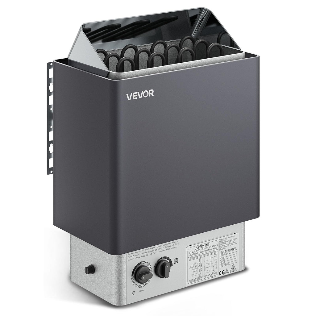 VEVOR Sauna Heater,220V Electric Sauna Stove, Steam Bath Sauna Heate 3h Timer and Adjustable Temp for Max. 176-318 Cubic Feet, Home Hotel Spa Shower Use (6KW) FCC Certification