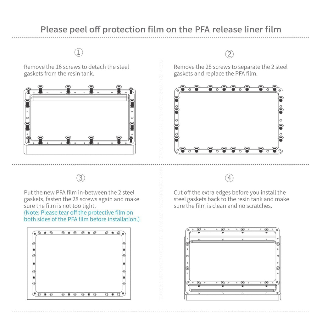 ELEGOO 3PCS PFA Release Liner Film for Saturn 2/8K/3/4/4 Ultra/4 Ultra 16K Resin 3D Printer 273x176mm, 0.127mm Thickness and 92% Light Transmittance