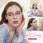 Missfive Premium Progressive Multifocus Metal Computer Reading Glasses For Women & A Hard Case, No Line Multifocal Readers with No Broken Spring Hinge(Workspace For Near Range 2.50x)