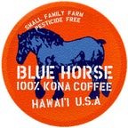 Blue Horse 100% Kona Coffee Pods, Medium Roast, 10ct Single Serve, Compatible with K Cups 2.0, Farm Fresh, Authentic Arabica Beans from Hawaii’s Big Island with a Smooth, Rich Flavor