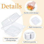 Evnlo 100 Count Heavy Duty Clear Clamshell Food Containers Hinged with Lids