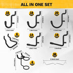 ELEAD 200-Piece Extra Thick Pegboard Hooks Set, 1/4" Heavy Duty Black Peg Board Organizer Accessories, Metal Pegboard Accessories with Pegs Lock, Peg Board Hooks for Hanging