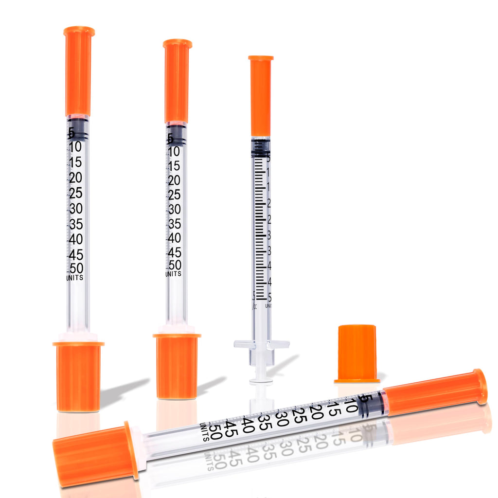 0.5 ml/cc Syringe 30G 5/16 Inch, U-100 Scientific Lab Supplies, Individual Wrapped, 100 Pack