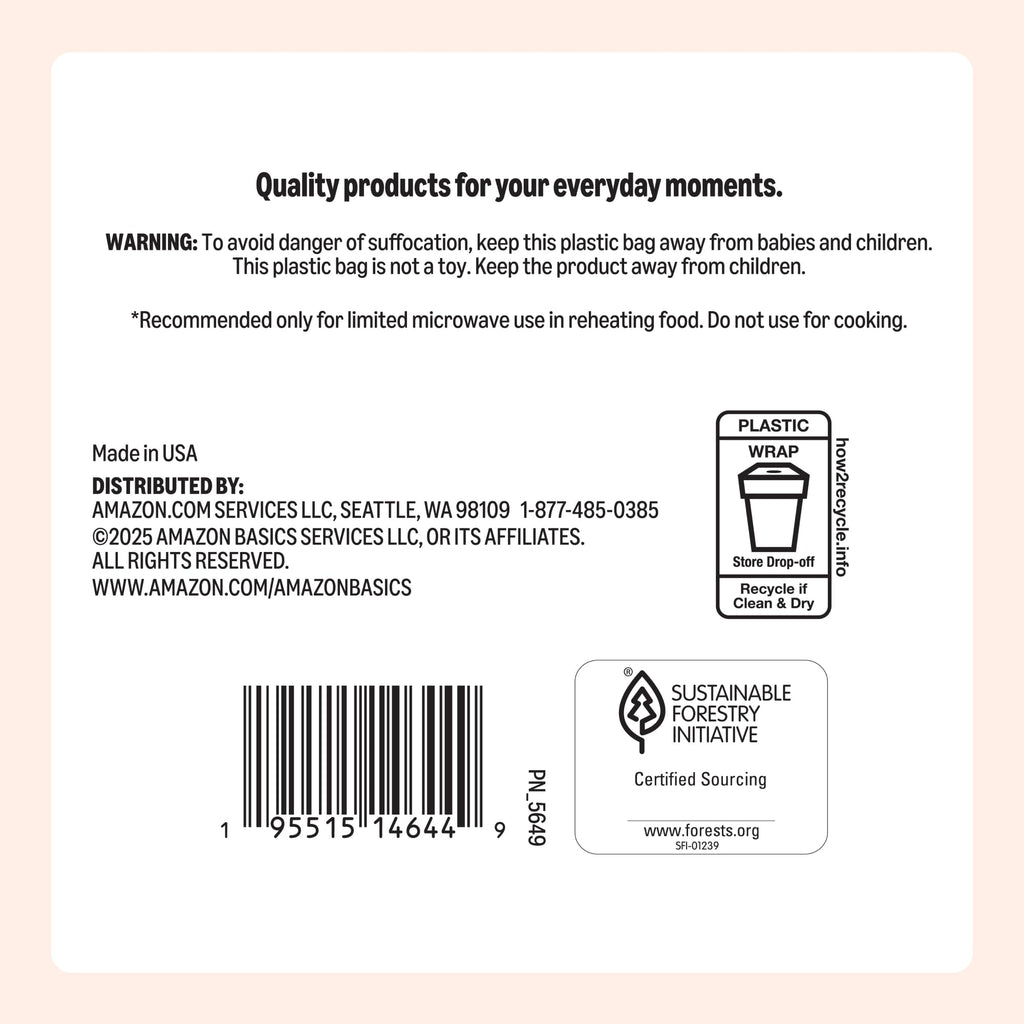 Amazon Basics 9" Uncoated White Paper Plates, Microwave Safe, 100 Count