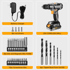 Power Drill Cordless: DEKOPRO Cordless Drill 20V Electric Power Drills Set Tool Drills Cord-less Set with Battery and Charger
