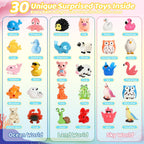 30 Pack Bath Bombs for Kids with Toys Inside, Kid Bath Bombs Gift Set with 30 Sea & Land & Sky Animal Surprise Toys, Stocking Stuffers for Kids Boys Girls, Christmas Gift, Natural Bubble Bath Fizzy