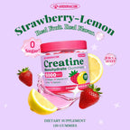 Creatine for Women, Creatine Monohydrate Gummies with Collagen, Vitamin D3 & Calcium for Muscles, Booty & Energy, Flavored Sugar Free Creatine Gummies Post & Pre Workout Supplements (Pack of 2)