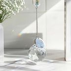 Althgr Miscarriage Memorial Suncatcher Gifts for Mothers Dad, Handmade Forget Me Not Baby's Breath Pressed Flower Miscarriage Ornament, Bereavement Remembrance Gift for Loss of Baby (Blue White)