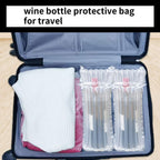 Wine Bottle Travel Protector Bags, Conilly 50 Packs Inflatable Air Column Packaging Bubble Bag with Free Inflator Pump, Reusable Wine Bottle Protector,Safe Choice for wine Transportation