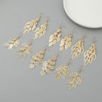 Starain 12 Pairs Gold Hoop Earrings for Women Long Layered Leaf Earrings Vintage Statement Dangle Drop Earring Set
