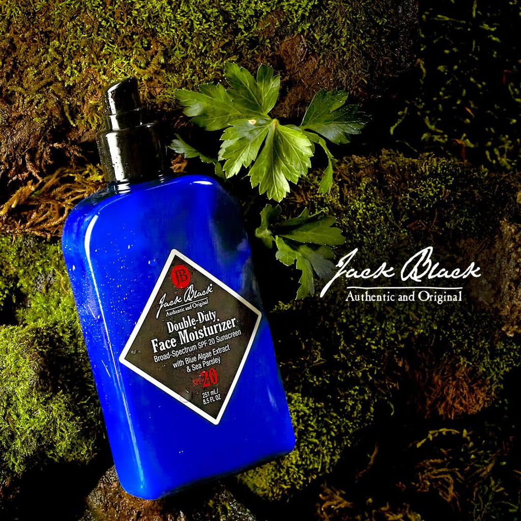 Jack Black Double-Duty Face Moisturizer, 8.5 Fl. Oz – SPF 20 Sun Protection, Long Lasting Hydrating Skincare, Lightweight Moisturizer, Men’s Facial Moisturizer