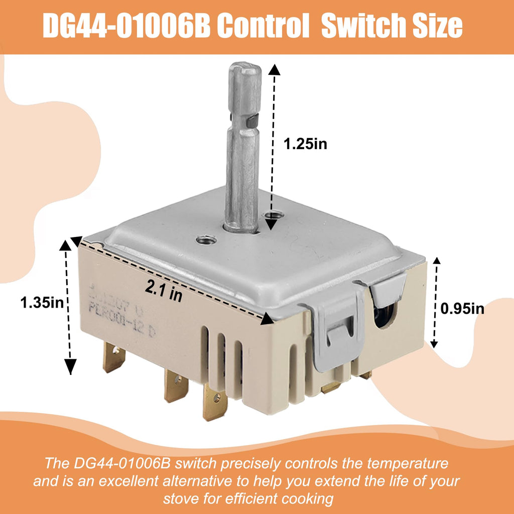 DG44-01006B PER001-12D Dual Infinite Switch Compatible with Samsung Range Surface Element Control, DG44-01006B Dual Infinite Switch Replaces for Samsung PER001-12D, for Stove Replacement Parts