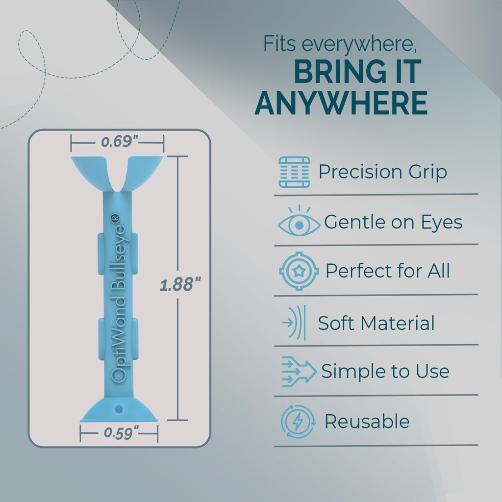 OptiWand Trial Pack Soft Contact Lens Removal & Insertion Tools - Silicone Rubber Soft Lens Applicator & Remover Device with Pincher End & Finger Grips - Safe & Easy on Eyes, Travel Size