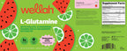 Wellah L-Glutamine Powder Watermelon Lime (50 Servings) - 5g L-Glutamine Per Serving, Sweetened with Stevia