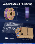 LANDU Silk Dual Color PLA Filament 1.75mm 1KG, 3D Printer Filament Dimensional Accuracy +/- 0.02mm, Coextrusion Filament PLA Shiny Filament Fits for Most FFF 3D Printers,1KG Spool,Gold Silver