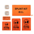 RHINO RESCUE 4-Size Moldable First Aid Splint Kit, Orange-Gray with Bandage