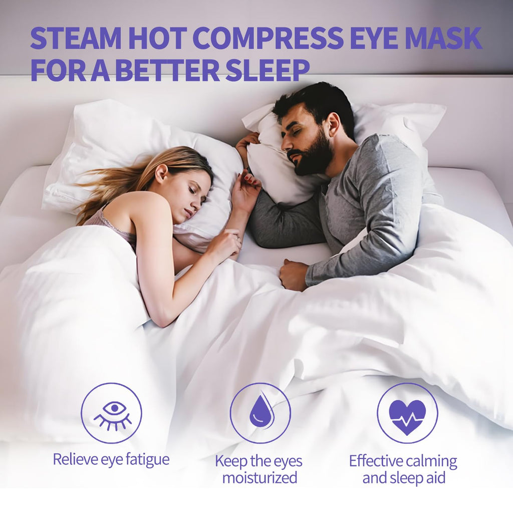 MYEBONG 48 Packs Steam Eye Mask for Eyes, Warm Compress Eye Mask, Self Heating Eye Masks Help for Eye Spa, Disposable Heated Eyes Mask for Sleeping Relief Stress Eye Fatigue(Lavender)