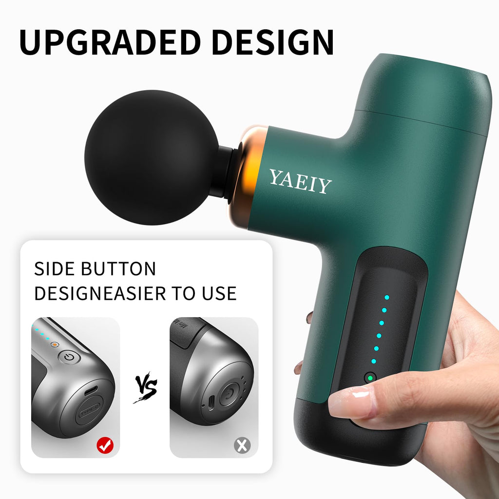 YAEIY Mini Massage Gun, Portable Massage Gun for Deep Tissue Muscle, Handheld Small Massage Gun, Compact Powerful Massager with Case for Travel, Athletes,Office Gifts, Black