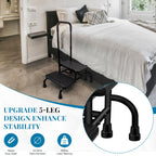 Gyykzz 2 Step Stool with Handle, Upgrade Heavy Duty Stepping Stool with 5 Legs, Step Stool for High Beds with Adjustable Handle and Non-Slip Platform for High Beds/Bathtub/Kitchen