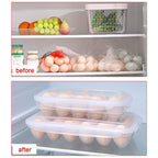 XBY-US 2 Pack Covered Egg Holders For Refrigerator, Plastic Storage Container/ Deviled Egg Tray Carrier with Lid Fits 18X2 Eggs(36 Eggs)